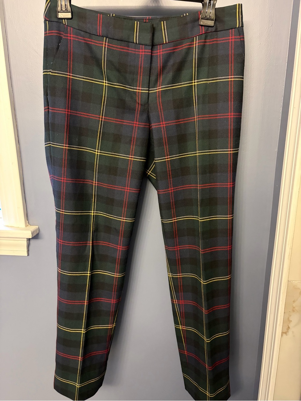 Talbots Hampshire Tartan Plaid Ankle Dress Pants 2P wool blend